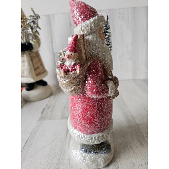 Shabby chic Santa tree presents Xmas decor glitter unique - Picture 4 of 9